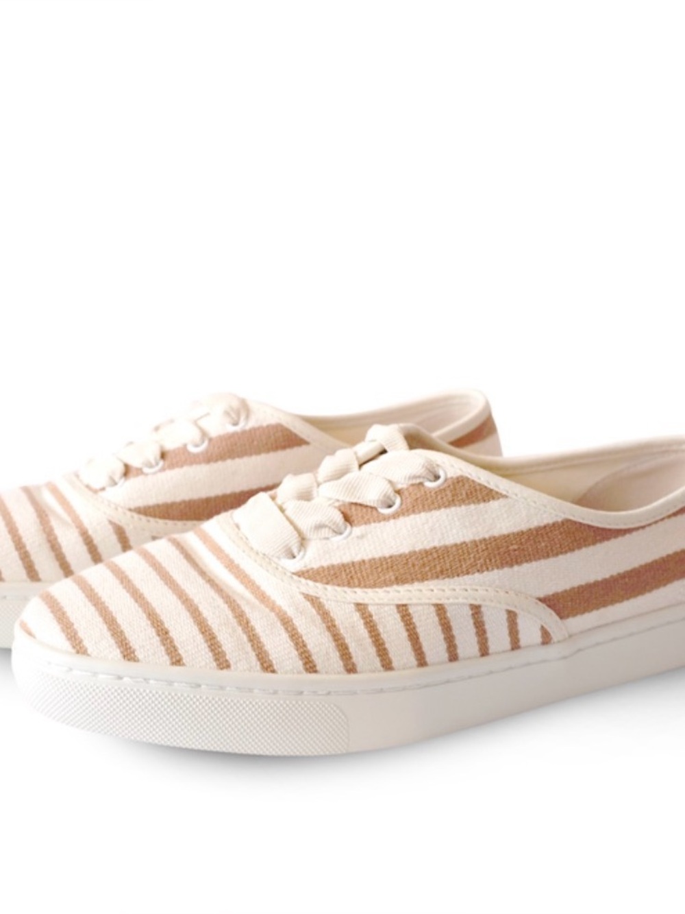 New Soludos Anthropologie Marin Tan Stripe Sneaker Sz 10